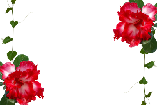 frame of red flowers, desert rose. - Powered by Adobe
