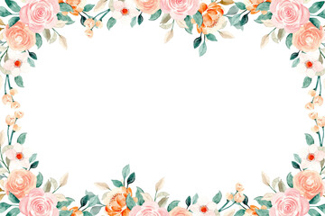 Watercolor flowers background vector for design.