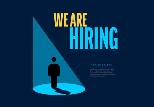 We Are Hiring Announcement Layout template for poster flyer social media banner