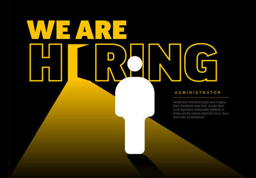 Job Opportunity Announcement Design Template for Advertisement: We Are Hiring