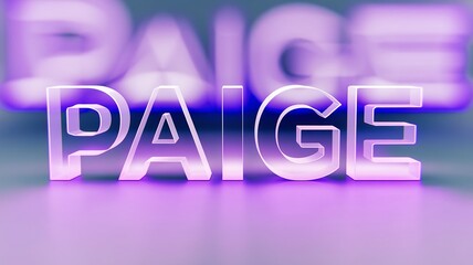 clear typography of the name Paige on purple background