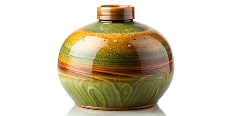 Olive green clay pottery, rust tones, dog conditioner, gradient night photography.