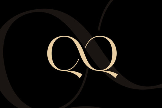 QQ letter logo icon design. Classic style luxury initials monogram.