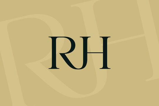 RH or HR letter logo icon design. Classic style luxury initials monogram.