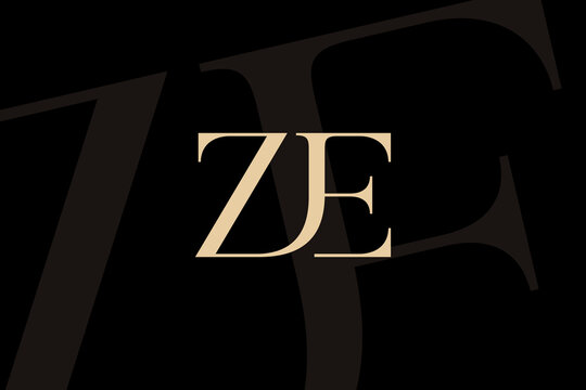 ZE or EZ letter logo icon design. Classic style luxury initials monogram.