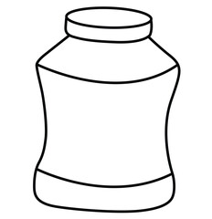 Cute cartoon hand drawn vector Jar Outline.