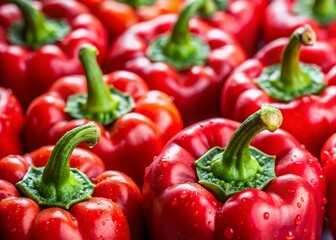 Vibrant Red Peppers Close-up Portrait Photography Stock Photo