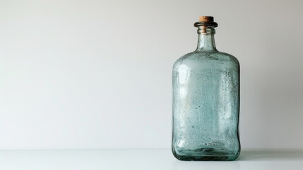 antique glass bottle on an isolated white background, object focused, png, stock image, hd quality,