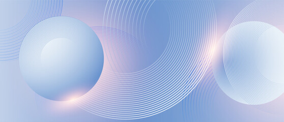 Abstract circle lines on light blue background. Geometric stripe line art design for poster, brochure, cover, website, header, web banner, presentation