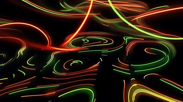 Abstract Neon Lightscape: A Symphony of Vivid Hues and Dynamic Forms
