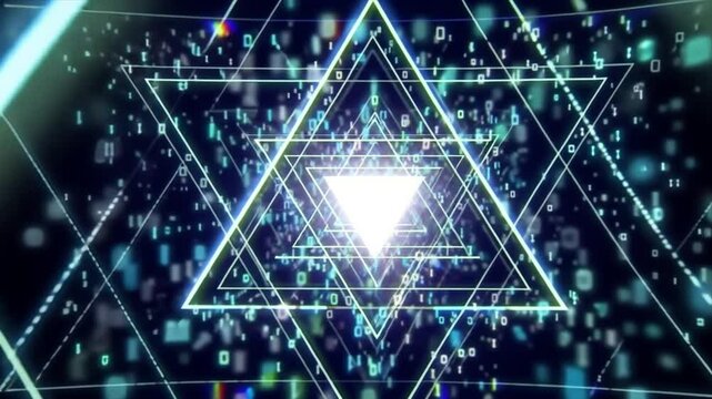 Digital Mandala: A Symphony of Triangles and Binary Code