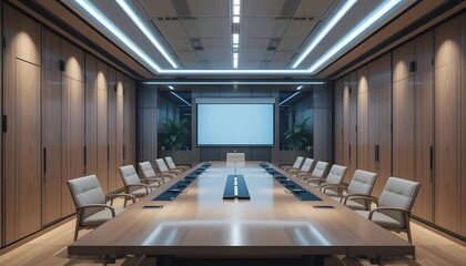 Modern Conference Room Interior with Sleek Design and Advanced Technology for Business Meetings