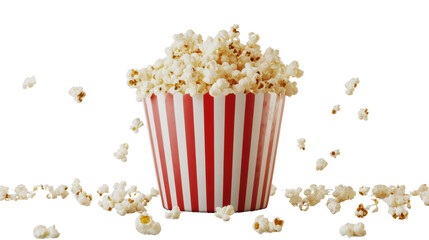 box of popcorn isolated on white background