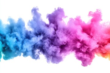 Fototapeta premium Ethereal cloud of vibrant color blending seamlessly across a white canvas creating a dreamy and captivating visual experience