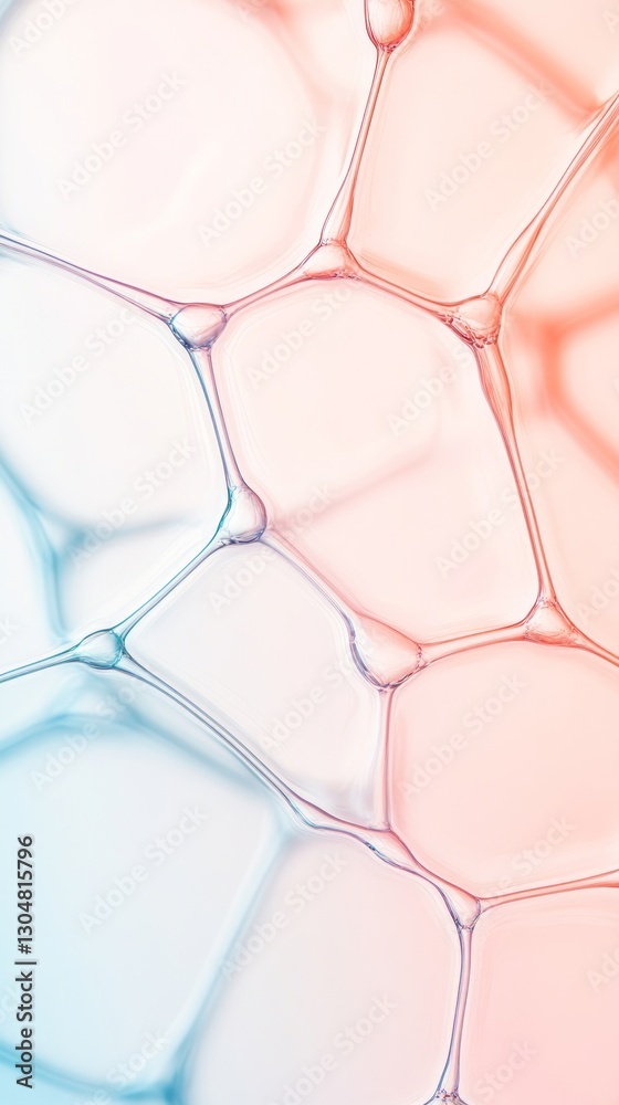 Poster soap bubbles form intricate patterns with delicate lines and spheres, showcasing a blend of blue and