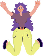 A vector illustration of a girl in an unusual pose, perfect for unconventional creative projects. This stylish and versatile artwork can be used for poster designs, prints, covers, advertisements, soc