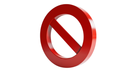 3d render of a forbidden sign not allowed isolated on white background