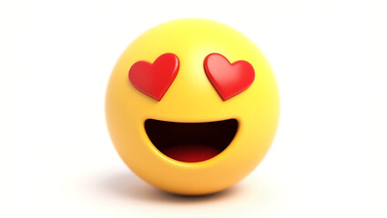 Fototapeta premium A Realistic 3D Heart Eyes Emoji - Love & Excitement Expression