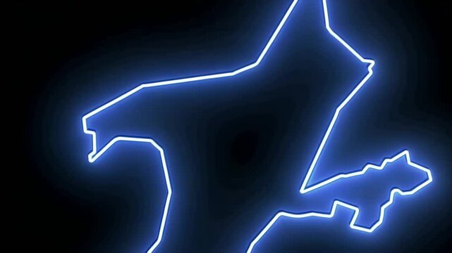 Neon Quebec Outline: A Glowing Blue Map of Canada's Province