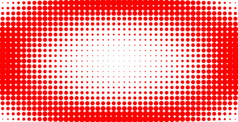 halftone gradient pattern with circular red dots