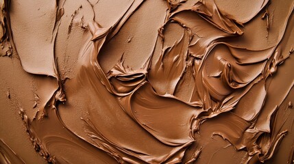 Obraz premium A rich Mocha Mousse texture resembling smooth chocolate, creamy coffee, and a frothy latte, showcasing warm and elegant brown tones. 