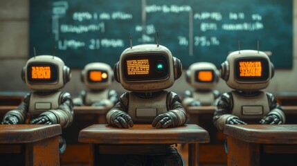 Classroom with Robots Learning from Teacher in a Futuristic Education Environment