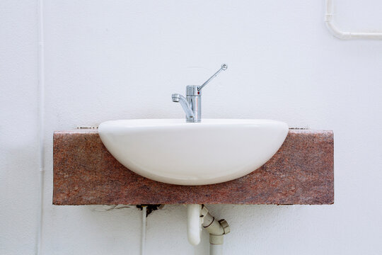 Sink in an outdoor public toilet