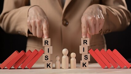 Risk management strategies in business settings analyzing risks with visual representations of...
