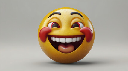 Fototapeta premium Excelent Funny 3D Emoji with Licking Lips – Playful and Happy Expression