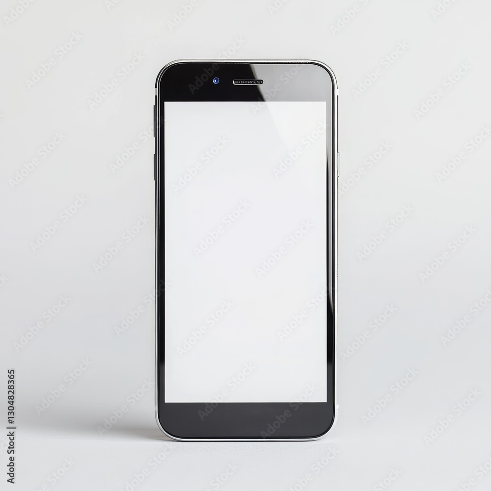 Leinwandbilder sleek smartphone display: isolated device with a blank white screen, perfect for app mockups and ui 