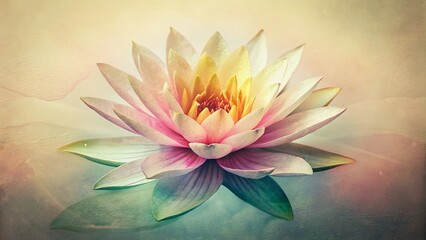 Vintage Water Lily Bloom: Serene Pond Flower Photography