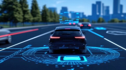 Motion blur of cars maintaining proper distance, visualizing defensive driving techniques for road safety.