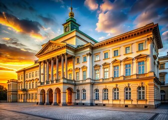 Fototapeta premium Warsaw Palace Ministry of Health - Historical Building Exterior High Resolution Stock Photo
