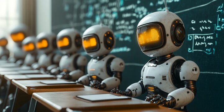Classroom with Robots Learning from Teacher in a Futuristic Education Environment