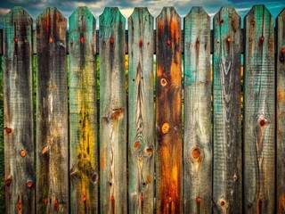 Obraz premium Weathered Gray Wooden Fence Texture: Vintage Rustic Dark Wood Wall Background