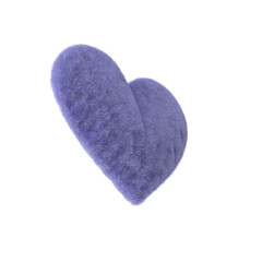 purple heart shaped pillow, love pillow , fluffy pillow render