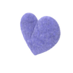 purple heart shaped pillow, love pillow , fluffy pillow render