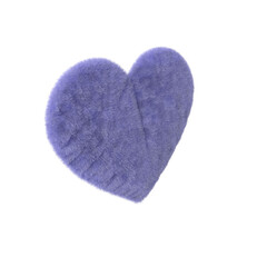 purple heart shaped pillow, love pillow , fluffy pillow render