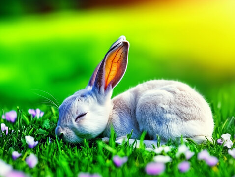 bunny in the grass