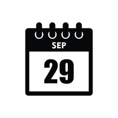 calender icon, 29 september icon with white background