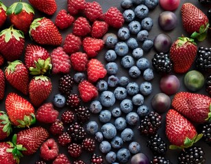 Fotograf&iacute;a profesional, de varias bayas, realizando un fondo de pantalla de un patron de bayas perfectamente alineadas, 4k