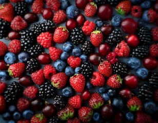 Fotograf&iacute;a profesional, de varias bayas, realizando un fondo de pantalla de un patron de bayas perfectamente alineadas, 4k