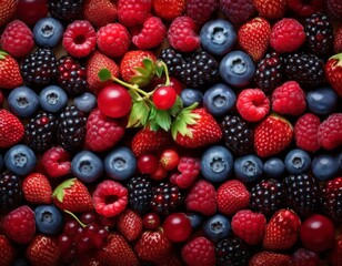 Fotograf&iacute;a profesional, de varias bayas, realizando un fondo de pantalla de un patron de bayas perfectamente alineadas, 4k