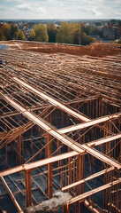 Naklejka premium Roof infrastructure, construction, architecture