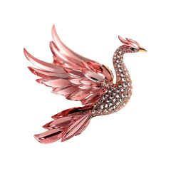 Obraz premium Elegant jewelry piece featuring a stunning crystal-encrusted bird design.