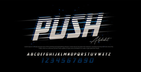 Modern Alphabet Font. Typography urban style fonts for technology, digital, movie, game logo design. vector illustration	
