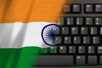 Indian flag on a computer keyboard