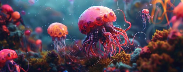 Naklejka premium jellyfish monster.