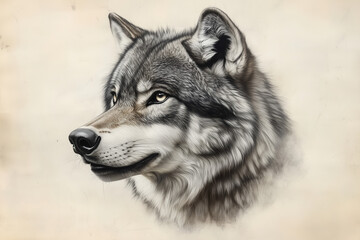 Obraz premium Portrait of a Grey Wolf
