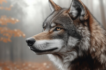 Fototapeta premium Portrait of a Grey Wolf